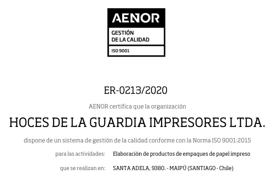 ISO 9001 Certification